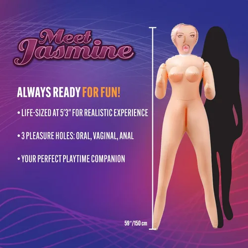 Vista 4 de Blush Novelties X5 - Muñeca sexual inflable de jazmín dulce para hombre, juguetes sexuales para adultos, 5 pies y 3 pulgadas, regalo realista