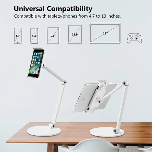 Vista 7 de Inifispce Soporte de tableta ajustable multiángulo y soporte de tableta de aleación de aluminio pesado para pantalla de 4.7 '' a 13'' Microsoft