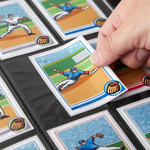 Vista 2 de Bright Creations Carpeta de tarjetas de piel sintética – Carpeta de tarjetas de intercambio de 360 grados con carga lateral – Almacenamiento