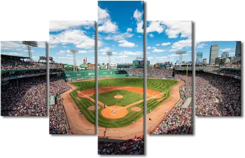 Vista 19 de Arte para pared, lienzo para estadio deportivo, arte para pared, diseño de campo de Wrigley en Chicago, pinturas de Chicago, impresiones sobre