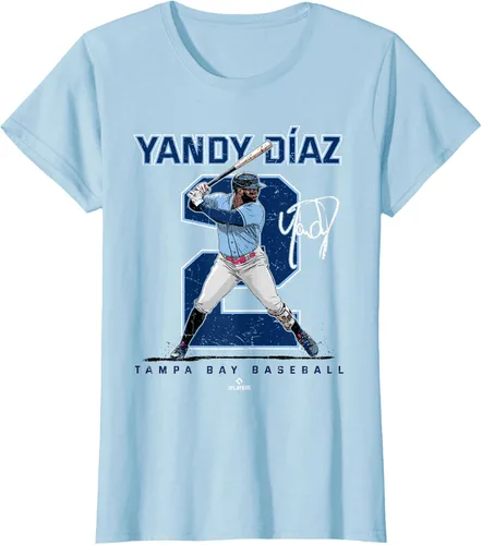 Vista 13 de Camiseta Number and Portrait Yandy Diaz Tampa Bay MLBPA, Negro