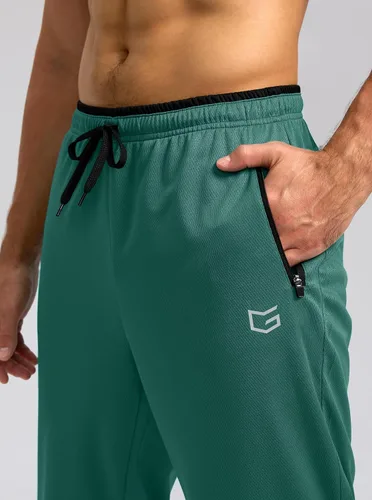 Vista 4 de G Gradual Pantalones deportivos para hombre con parte inferior abierta, pantalones de entrenamiento con bolsillos con cremallera, malla ligera
