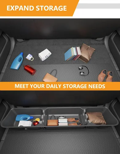 Vista 3 de KINGGERI Cajas de almacenamiento para debajo del asiento compatibles con Ford F-150 F150 SuperCrew Cab 2015-2026, Ford F-250 F-350 F-450 F-550 Super