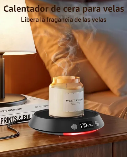 Vista 4 de Kepwam Calentador de Taza de Café – Calentador de Café Eléctrico de 55W para Escritorio, 3 Configuraciones de Temperatura y Temporizador de 2-9