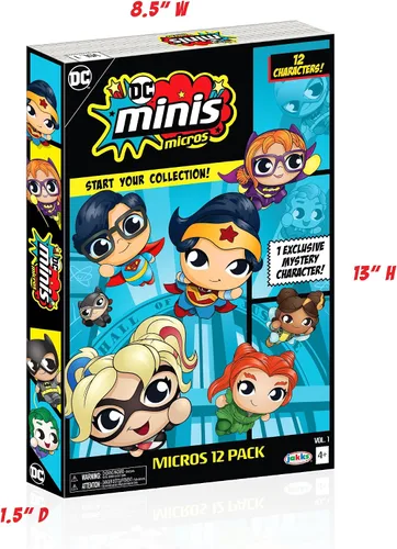 Vista 3 de DC Comics Minis, paquete de 12 Micros, figuras coleccionables de 1.5 pulgadas (muñecas, juguetes), exclusivo de Amazon
