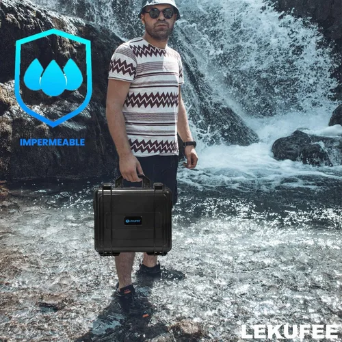 Vista 7 de Lekufee Funda rígida impermeable compatible con DJI Air 2S/2, Fly More Combo, DJI RC 2, RC N3/N2/N1 y accesorios (solo funda)