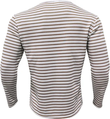 Vista 4 de Mens Henley Shirts Long Sleeve Regular Fit Cotton Casual Summer Striped T Shirts Fashion Basic Fitted Athletic Work Tshirts