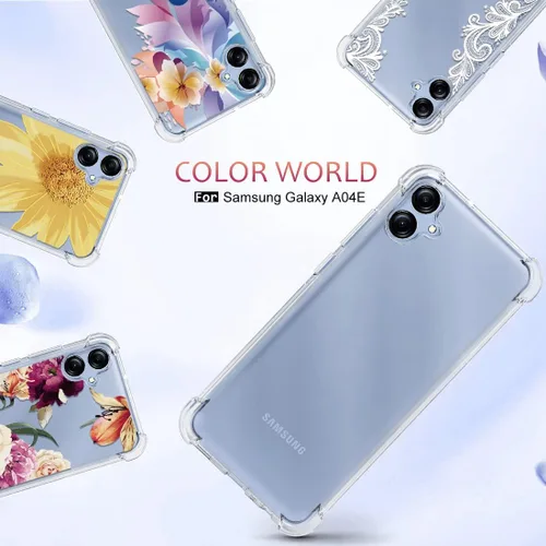 Vista 6 de Osophter Para Samsung Galaxy A04E Caso: Transparente Transparente Con Protector De Pantalla TPU Absorción De Golpes Flexible Cubierta Del Teléfono