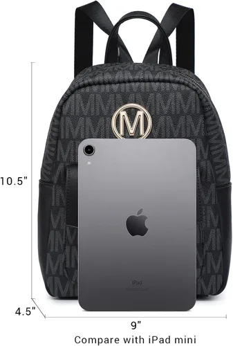 Vista 6 de MKP - Mochila pequeña para mujer, bolso de hombro con borla y dije, Negro -, Mochilas Daypack
