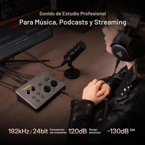 Vista 2 de MAONO P2 Hybrid USB Audio Interface Dual XLR for PC Phone iPad Guitar