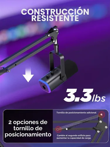 Vista 2 de InnoGear Soporte de micrófono para Blue Yeti, soporte de micrófono de servicio pesado con pantalla antiviento de micrófono y filtro pop de micrófono