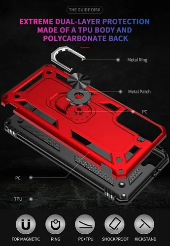 Vista 5 de Funda para Galaxy S21 Plus 5G/S21+ SM-G996U con protector de pantalla de vidrio templado, [grado militar] magnético para Samsung Galaxy S21 Plus