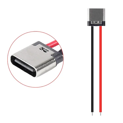 Vista 3 de 8 piezas de placa desnuda tipo C Chasis hembra impermeable 2P cable de soldadura tipo USB C Cable de extensión Cable de alimentación USB-C enchufe a