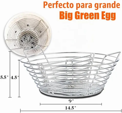 Vista 4 de Los accesorios para huevo verde grande, cesta de carbón de ceniza