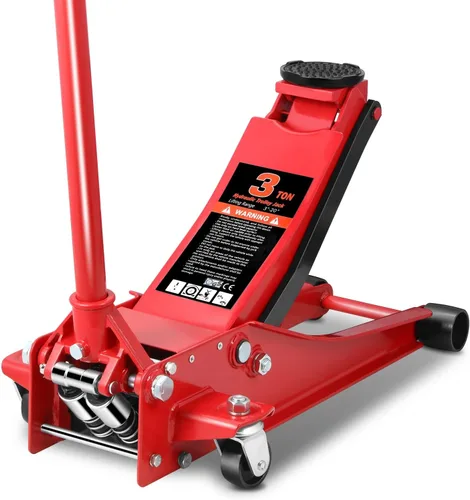 Vista 23 de Auto Dynasty Gato de piso de perfil bajo de 3 toneladas, gato hidráulico de acero resistente para automóvil con bomba de elevación rápida de Negro