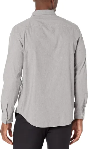 Vista 2 de Calvin Klein Camisa fácil con botones y bolsillo de punto de contraste sólido para hombre