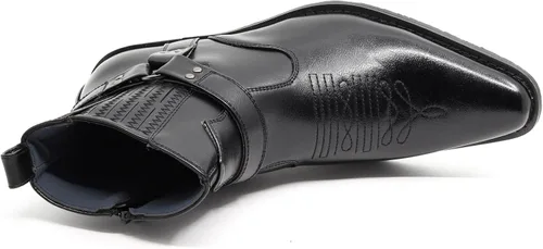 Vista 4 de Diego-02 - Botas vaqueras para hombre con correa de cinturón