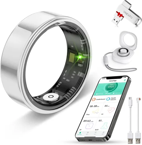 Vista 9 de Smart Health Ring for Women Men Fitness Tracke IP68 Waterproof Fitness Ring with Heart Rate/Blood Pressure/Blood Oxygen/Sleep Tracker/Step/Calories