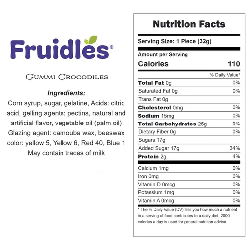 Vista 2 de Fruidles Gomitas de cocodrilos, deliciosas gomitas de sabores de frutas multicolor (4.4 libras)