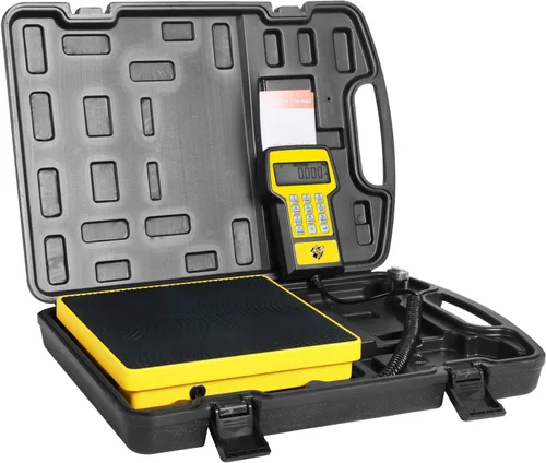 Vista 9 de Báscula de refrigerante 110 libras HVAC Freon Scale Pantalla LCD Ultra-Grande Escala de carga electrónica de refrigerante de alta precisión