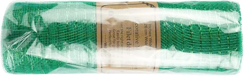 Vista 7 de MEEDEE Rollos de 10 pulgadas de malla decorativa verde esmeralda Malla verde para hacer coronas Cinta de malla verde para árbol de Navidad
