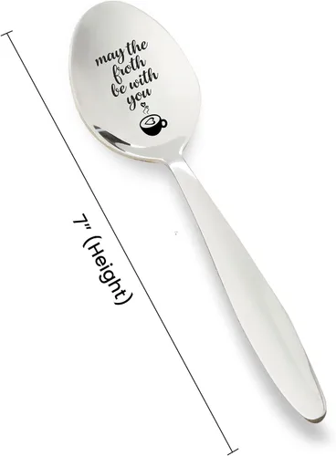 Vista 2 de May The Froth Be With You - Cuchara grabada de regalo Regalo para los amantes Regalo para adolescentes, niñas y niños, regalos de cumpleaños