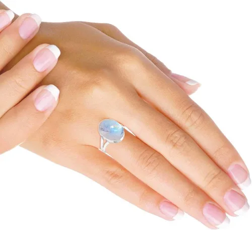 Vista 2 de Jeweloporium Anillo de plata de ley 925 maciza, hecho a mano para mujer