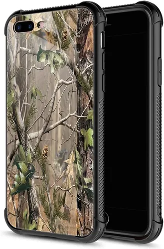 Vista 16 de ZHEGAILIAN Funda compatible con iPhone 7P/8P, AK 47, carcasa de munición para ametralladora AK 47, parte trasera de vidrio templado + funda