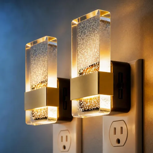 Vista 13 de JandCase Luces nocturnas enchufables a la pared, sensor de atardecer a amanecer, LED blanco suave de 3000 K, diseño acrílico, brillo ajustable de 0