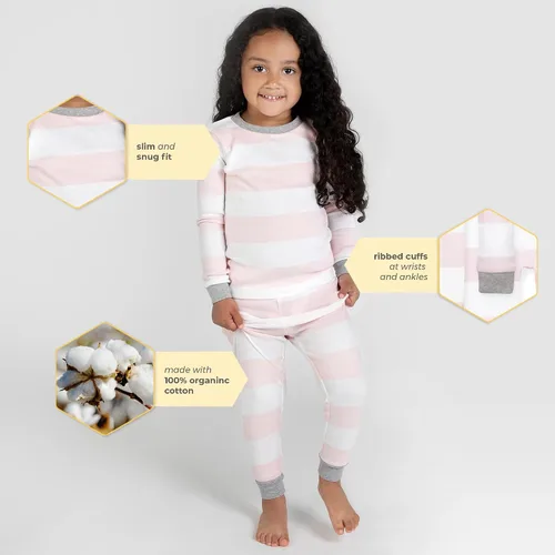 Vista 3 de Burt's Bees Baby - Pijama de camiseta de manga corta y shorts para bebé niña