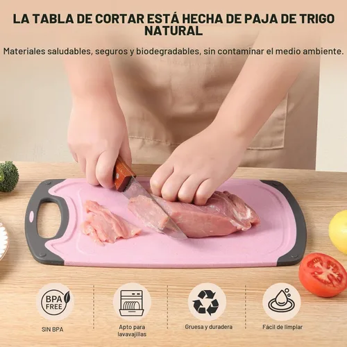 Vista 6 de Juego de tablas de cortar de cocina de 3 piezas, aptas para lavavajillas