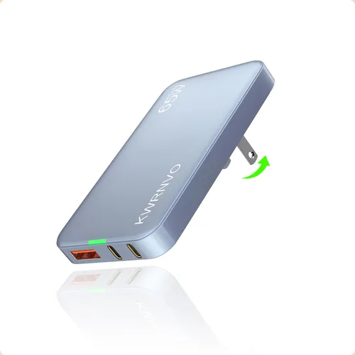 Vista 11 de Cargador de pared USB plano, 3 puertos ultra delgado cargador de pared rápido para Pixelbook, iPad Pro, iPhone 17/16/15/14 negro