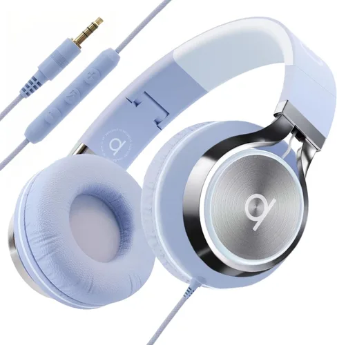 Vista 12 de Artix CL750 audífonos plegables con aislamiento de sonido, supraaurales, con cable, con micrófono y control de volumen, audífonos estéreo