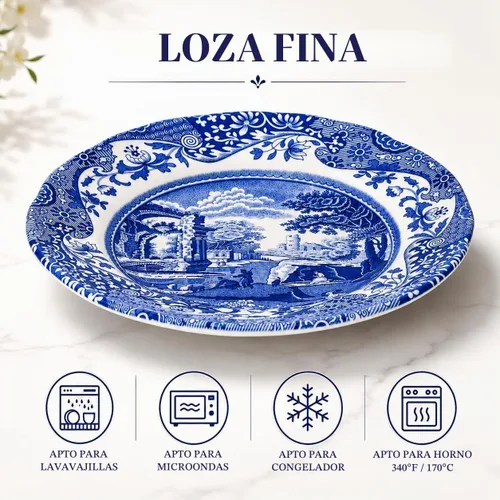 Vista 3 de Spode Blue - Plato italiano para pan y mantequilla, juego de 4