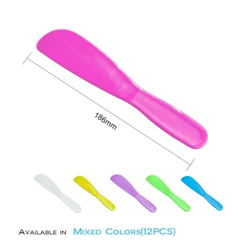 Vista 2 de Espátula recta dental espátula mezcladora desechable alginato espátula yeso Multicolor 10pcs