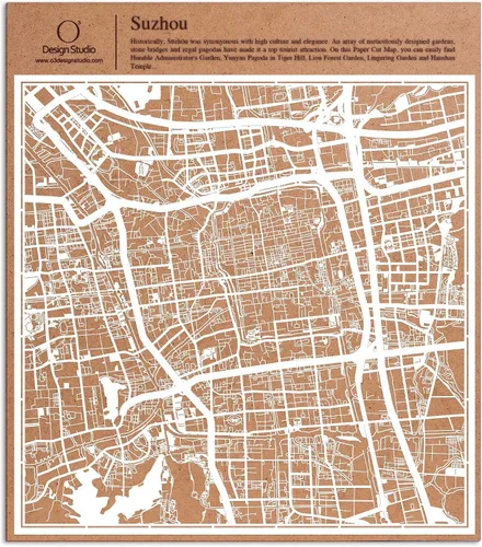 Vista 57 de O3 Design Studio Aberdeen - Mapa de papel cortado en papel blanco de 12 x 12 pulgadas