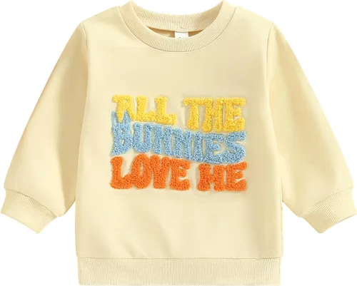 Vista 80 de Traje de San Valentín para bebé, niña, niño, traje de San Valentín, sudadera de manga larga con estampado de corazón