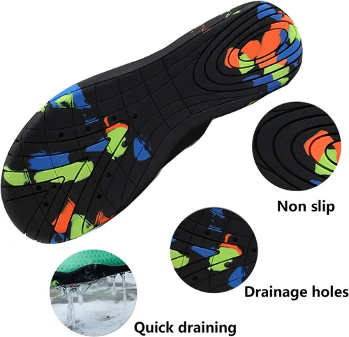 Vista 2 de Zapatos de agua ligeros para hombres y mujeres, calcetines de agua de secado rápido, zapatos de natación descalzos para surf, buceo, yoga