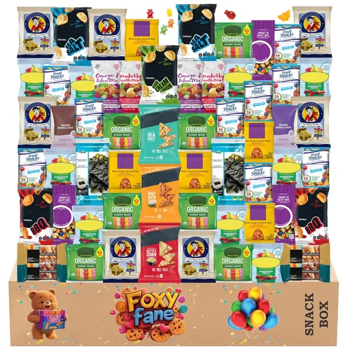 Vista 5 de Foxy Fane Caja de aperitivos saludables sin gluten de 40 unidades – Paquete de regalo premium para vacaciones, Navidad y Año Nuevo lleno de papas