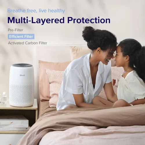 Vista 6 de Levoit Purificadores de aire para el hogar, dormitorio, oficina, 1095 pies cuadrados, motor de 45 W, 3 filtros, eliminan el olor a polvo y humo