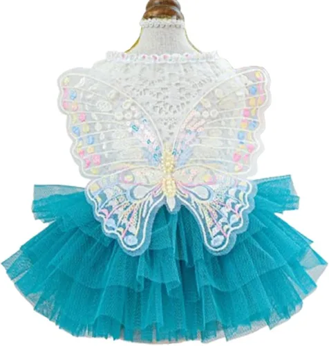 Vista 16 de ANIAC Daisy Vestidos para Perros Pequeños Hembra con Anillo para Correa, Nudo de Lazo Vestido de Boda para Cachorra, Traje de Gato de San Valentín