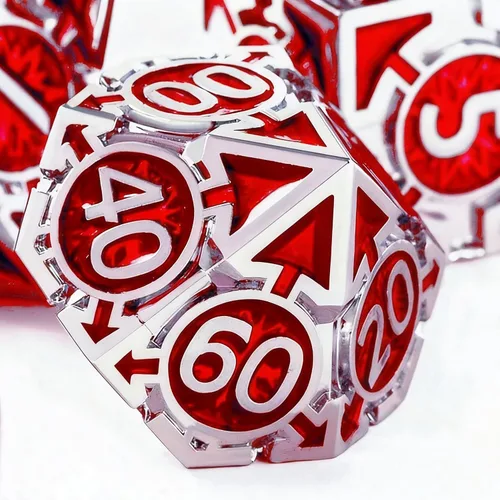 Vista 2 de RULE DICE DND - Juego de dados de metal, dados de D&D Dungeons and Dragons, juego de dados D y D grandes pesados de 7 dados de metal, RPG MTG, juego