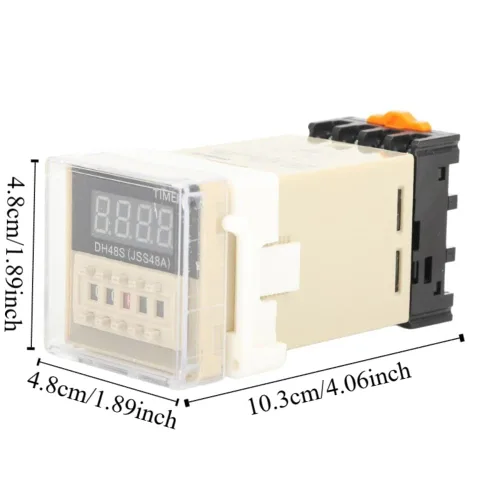 Vista 3 de DH48S-2Z Relé de tiempo digital de 220V con base de enchufe - 0.01S-99H99M ajustable, relés sólidos de retardo de encendido para sistemas de control