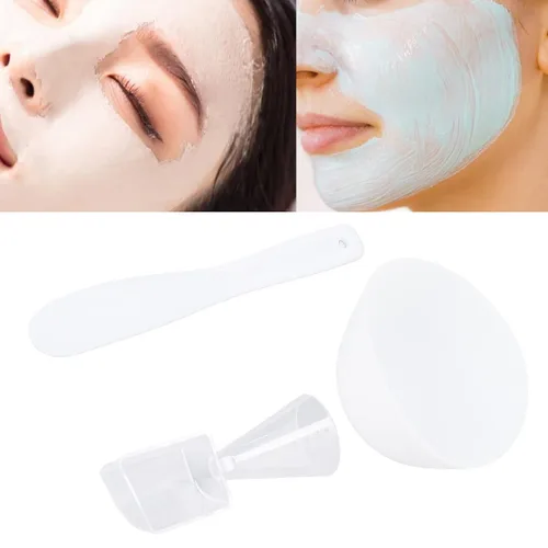 Vista 2 de Juego de cuencos para mezclar mascarillas faciales, 3 piezas, kit de herramientas de mezcla de mascarillas con cuchara medidora, máscara facial