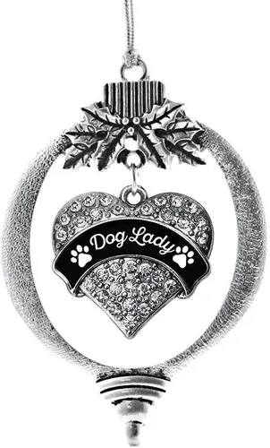 Vista 34 de Inspired Silver Adornos festivos de dije de corazón pave de plata con circonitas cúbicas