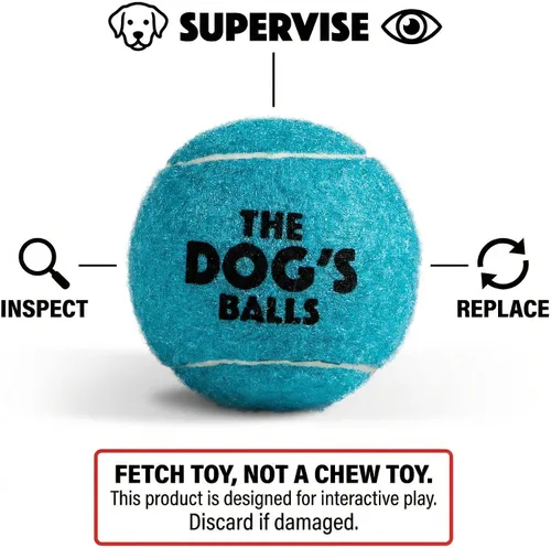 Vista 8 de The Little Dog's Balls - Pelotas de tenis para perros pequeños y cachorros, color azul, paquete de 6, pelotas de fieltro no abrasivas, núcleo
