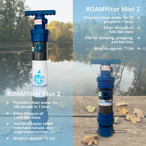 Vista 6 de ROAMfilter - Mini sistema de filtro de agua portátil, bomba purificadora de agua para senderismo y mochilero con capacidad en línea para acampar