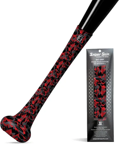 Vista 4 de SNIPER SKIN Baseball & Softball Bat Grip - Replacement Bat Grip Wrap - Easy Install, Strong, Waterproof, Tacked for Performance Negro
