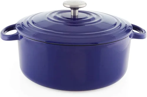 Vista 18 de Chantal Juego de horno holandés de hierro fundido, 3 y 7 cuartos de galón, esmalte premium formulado en Estados Unidos, azul marino