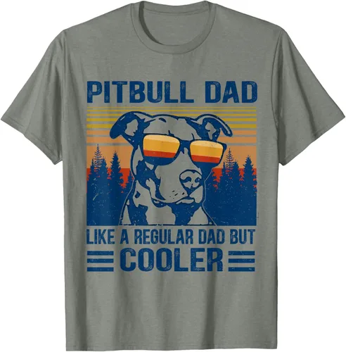 Vista 10 de Camiseta divertida retro de Pitbull Dad Like A Regular Dad But Cooler Gris Oscuro